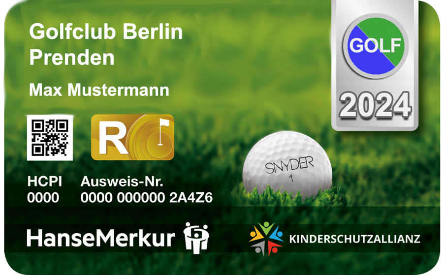 DGV Ausweis Golfmitgliedschaft Berlin 2024 mit Gold R Hologramm Fernmitgliedschaft Gastmitgliedschaft