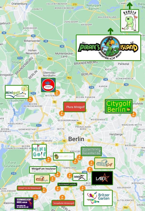 Minigolf Anlagen Berlin Karte Übersicht